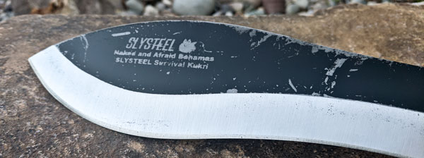 SLYSTEEL Survival Kukri side view restored after Jeff Zausch returned from the Bahamas on Naked and Afraid of Sharks 2